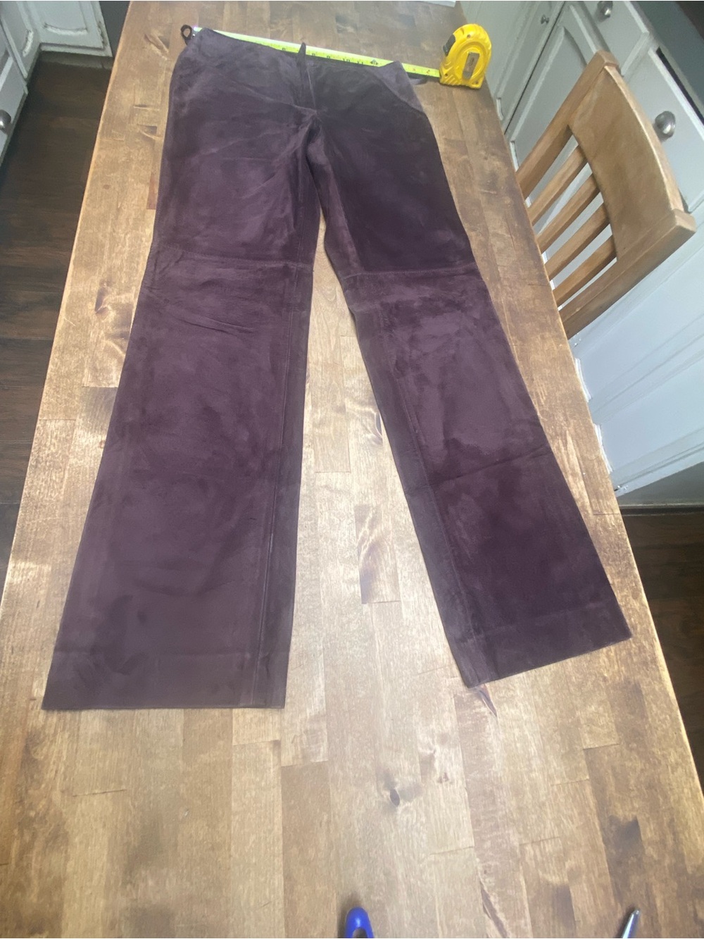 Straight Leg Suede (not faux)Pants in Deep Brown